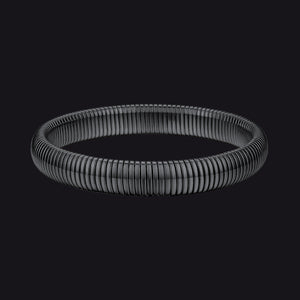 10mm Black Stainless Steel Stretch Chain Bangle Bracelet for Women and Men