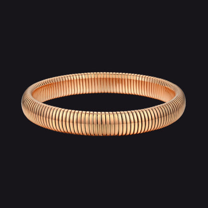 10mm Rose Gold Stainless Steel Stretch Chain Bangle Bracelet for Women and Men