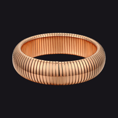 20mm Rose Gold Stainless Steel Stretch Chain Bangle Bracelet for Women and Men