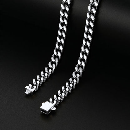 Miami Cuban Chain & Celtic Knot Cross Necklace Set for Men  