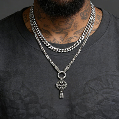 Miami Cuban Chain & Cornicello Italian Horn Pendant Set for Men  