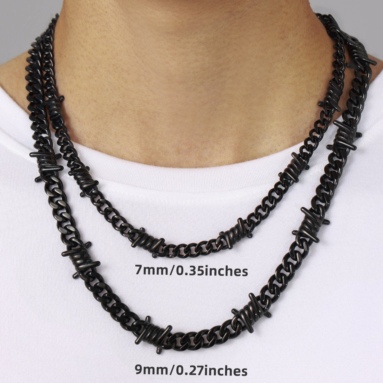 To My Men Barbed Wire Cuban Chain Choker Necklace Gift for Him FaithHeart Jewelry