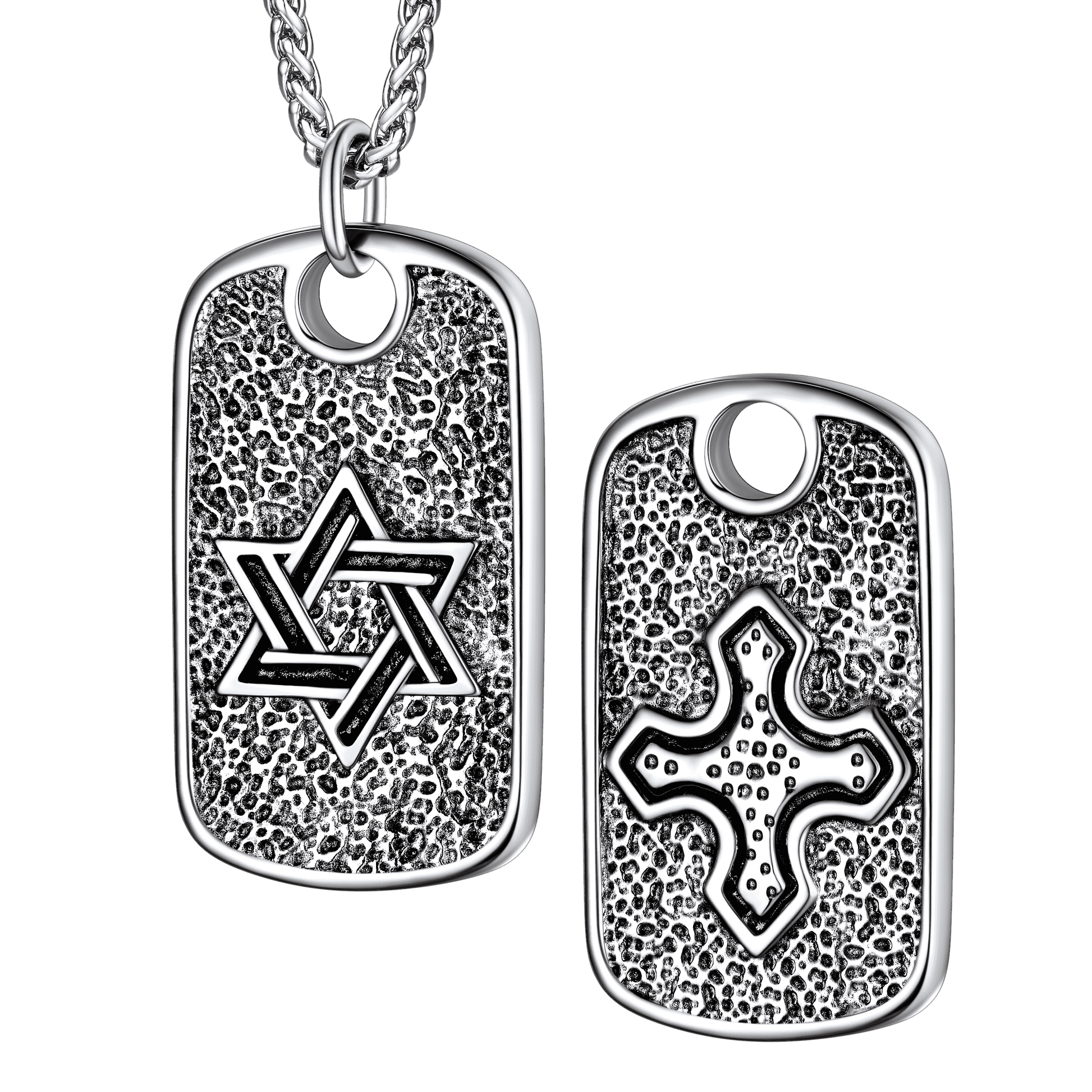 FaithHeart Hebrew Jewish Star of David Dog Tag Necklace FaithHeart