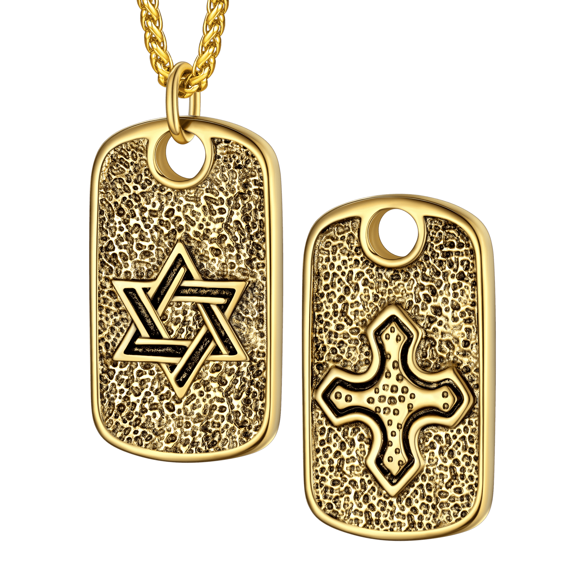 FaithHeart Hebrew Jewish Star of David Dog Tag Necklace FaithHeart