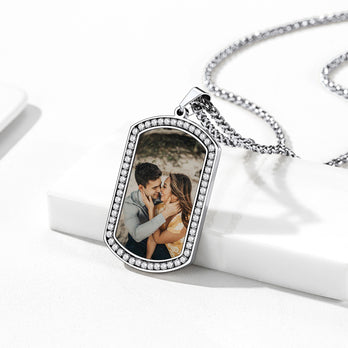 Customized Picture Engraved Dog Tag Necklace for Men/Women FaithHeart