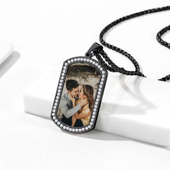 Customized Picture Engraved Dog Tag Necklace for Men/Women FaithHeart