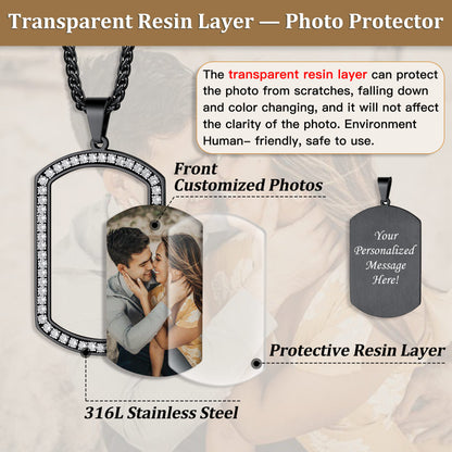Customized Picture Engraved Dog Tag Necklace for Men/Women FaithHeart