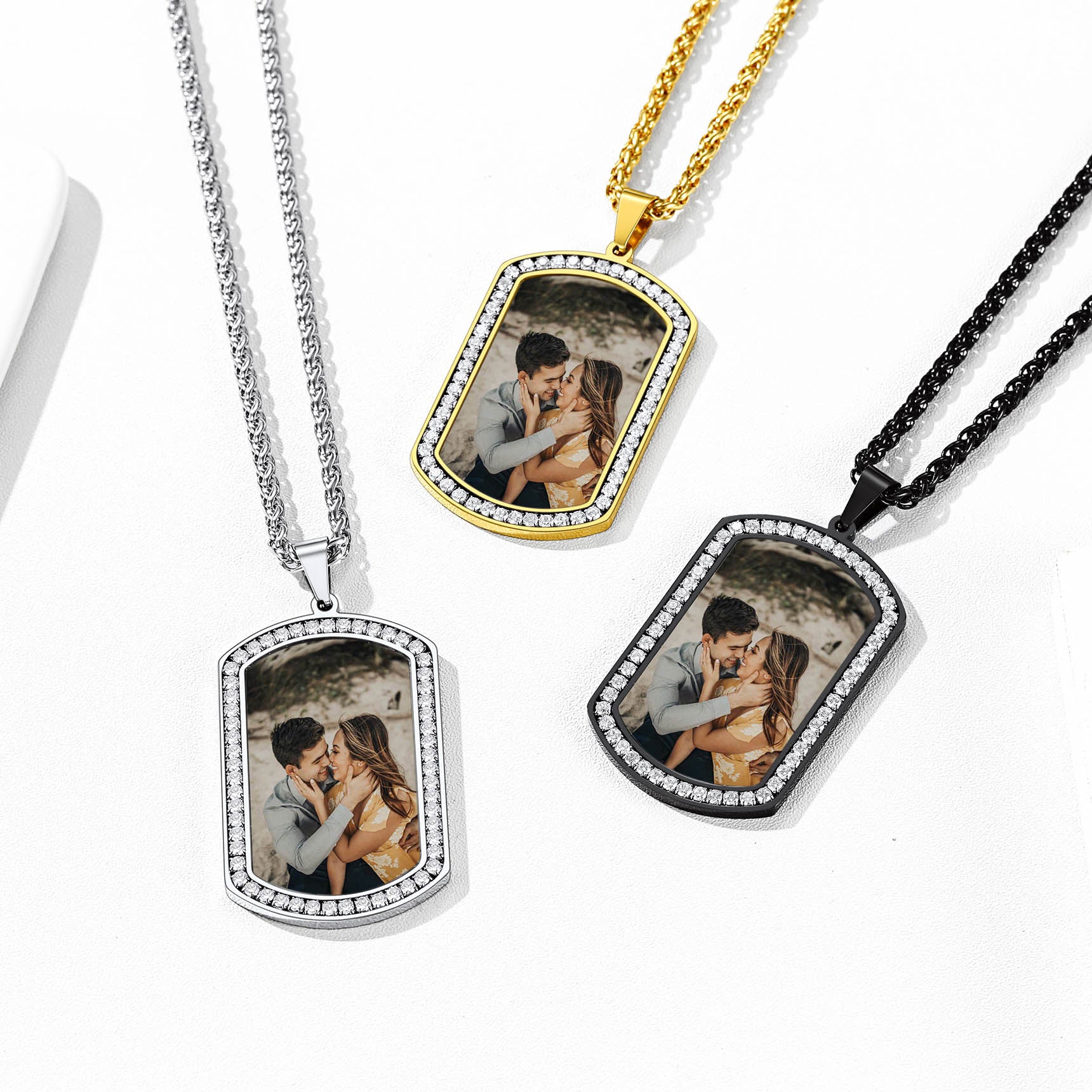 Customized Picture Engraved Dog Tag Necklace for Men/Women FaithHeart
