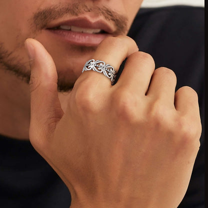 Celtic Knot Filigree Vine Leaf Ring for Men