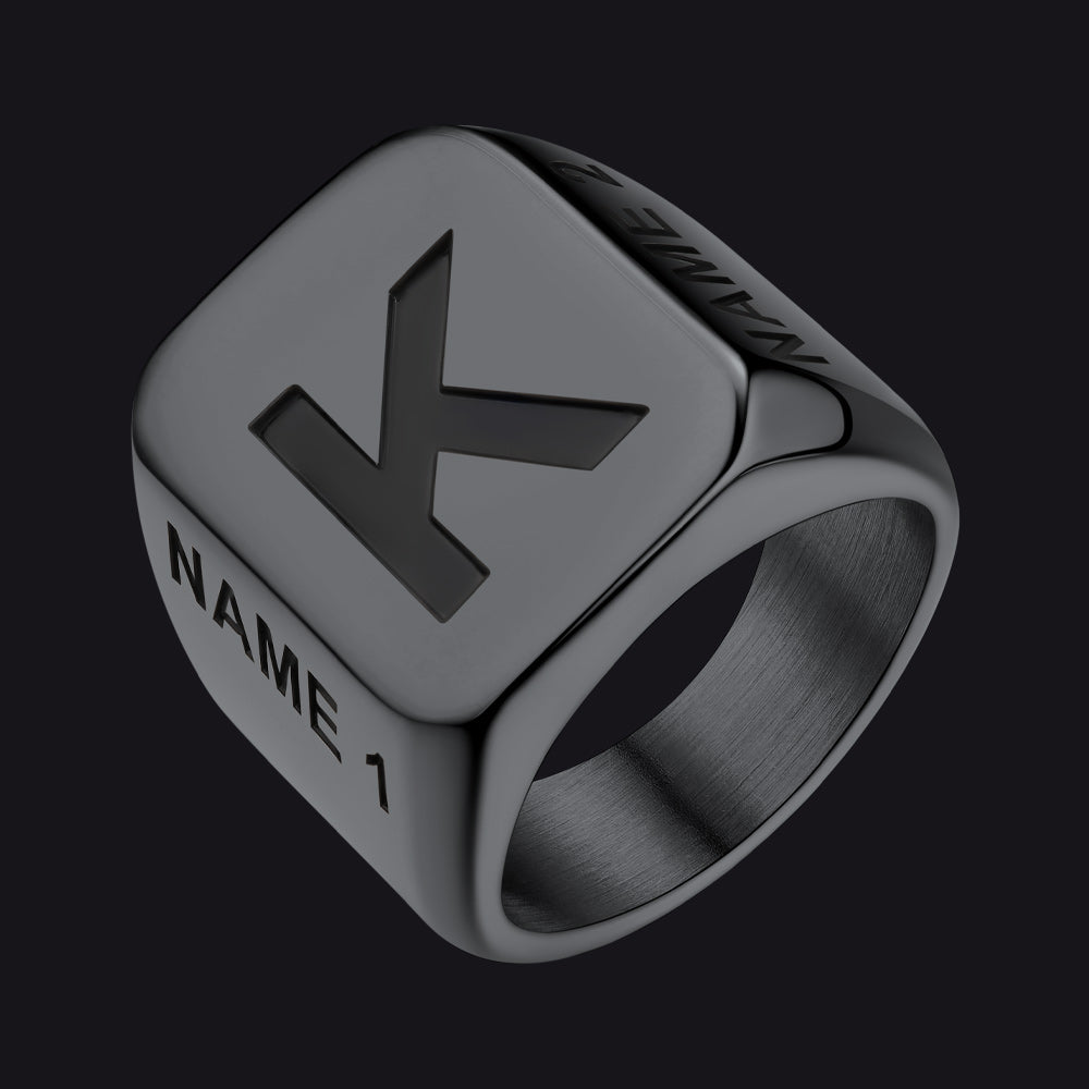 Minimalist Custom Engraved Name Band Rings for Men