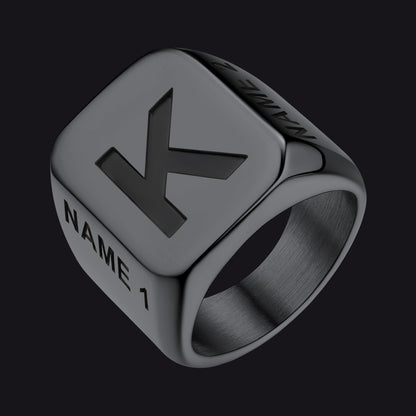 Minimalist Custom Engraved Name Band Rings for Men