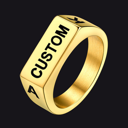 Gold Customizable Comfort Fit Band Ring