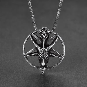 FaithHeart Satanic Baphomet Goat Pentagram Necklace for Men FaithHeart