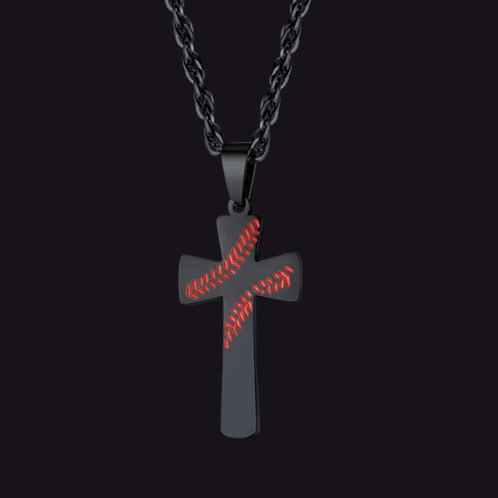Baseball Cross Necklace Sport Pendant for Men Women FaithHeart Jewelry