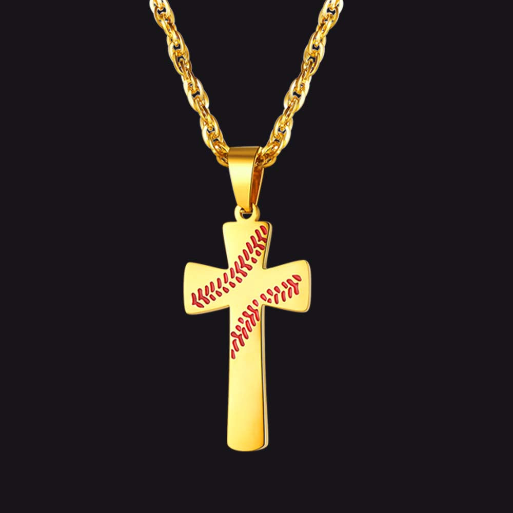 Baseball Cross Necklace Sport Pendant for Men Women FaithHeart Jewelry