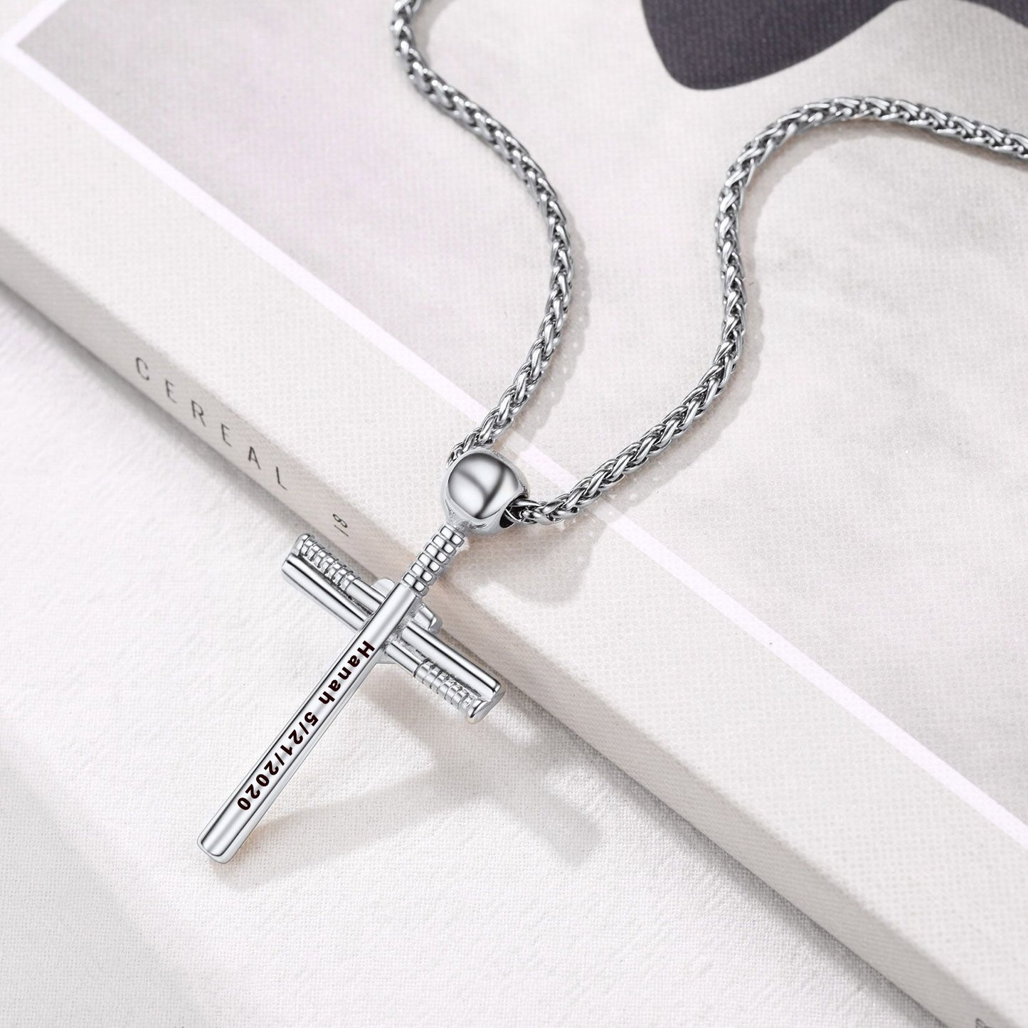 Baseball Cross Pendant Custom Sport Necklace