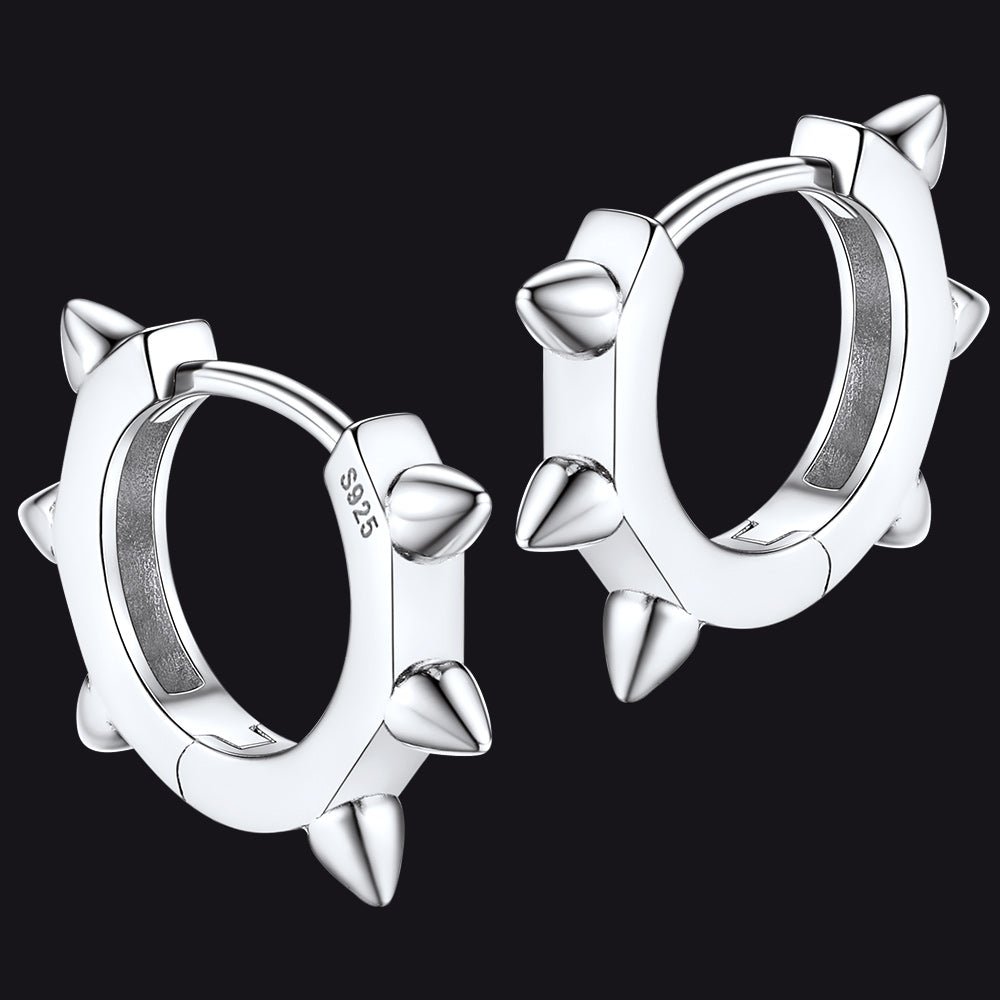 S925 Silver Basic Hedgehog Hoop Earrings For Men Women