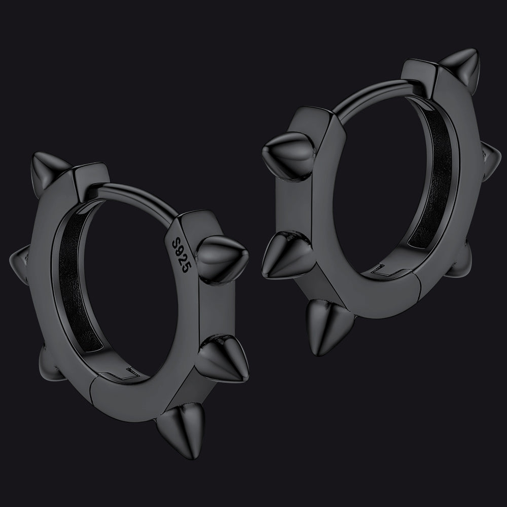 Sterling Basic Rivet Hoop Earrings