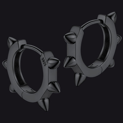 S925 Silver Basic Hedgehog Hoop Earrings For Men Women