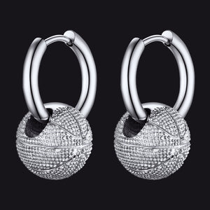 FaithHeart Basketball Dangle Hoop Earrings for Men Women FaithHeart