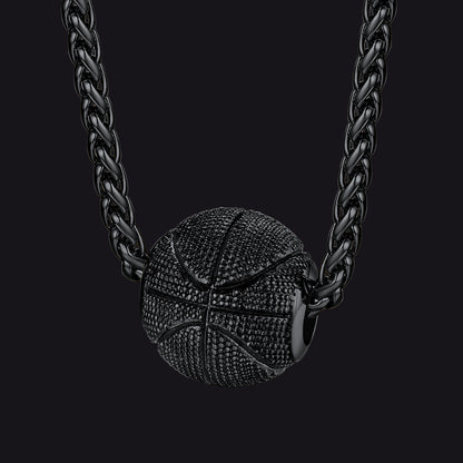 3D Basketball Pendant Necklace for Boys Men