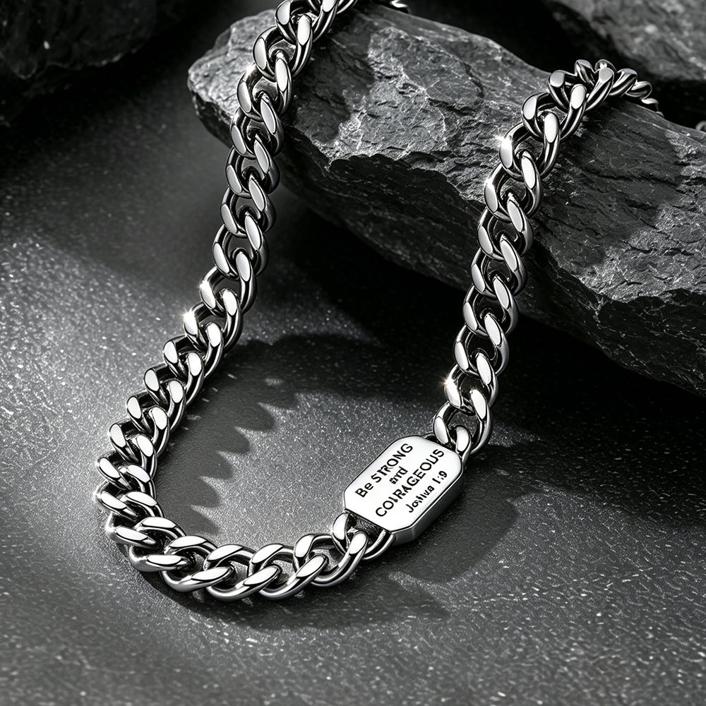 316L stainless steel Bible verse cross necklace