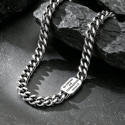 316L stainless steel Bible verse cross necklace