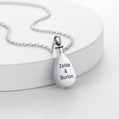 Tear Drop Birthstone Urn Necklaces Cremation Jewelry for Ashes for Women