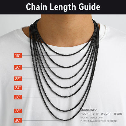 Black Spiga Wheat Chain Sized Guide