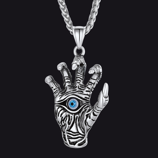 Faithheart Blue Evil Eye Vintage Pendant Necklace for Men