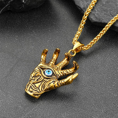 Faithheart Blue Evil Eye Vintage Pendant Necklace for Men