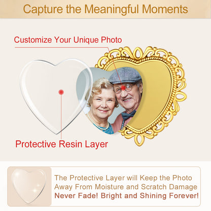 Custom Wedding Bouquet Photo Charm Pins for Men Women