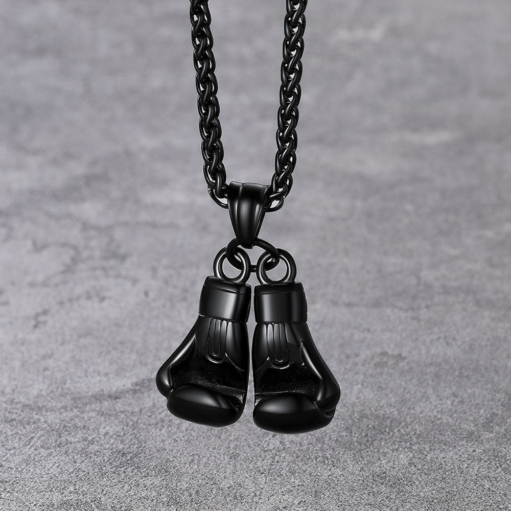 Boxing Gloves Bodybuilding Pendant Necklace for Men Boys