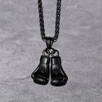 Boxing Gloves Bodybuilding Pendant Necklace for Men Boys