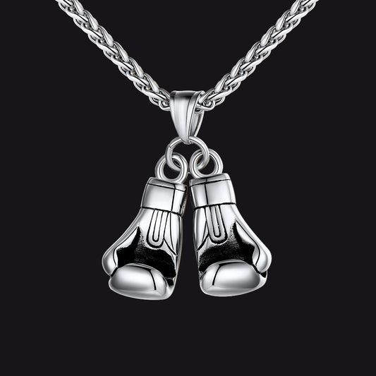 Boxing Gloves Bodybuilding Pendant Necklace for Men Boysimg