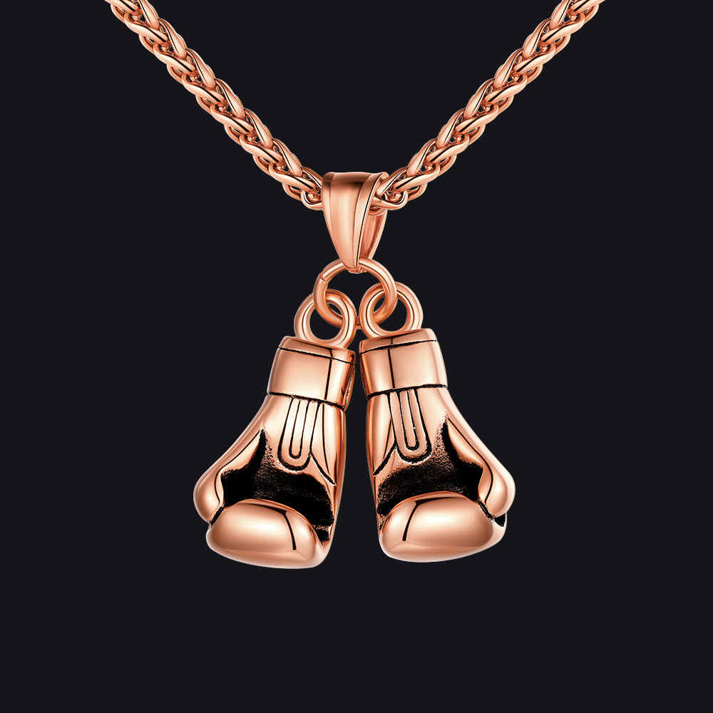 Boxing Gloves Bodybuilding Pendant Necklace for Men Boys