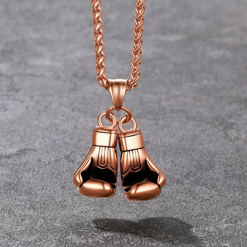 Boxing Gloves Bodybuilding Pendant Necklace for Men Boys