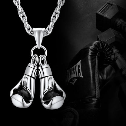 Boxing Gloves Pendant Bodybuilding Necklace for Men Boys