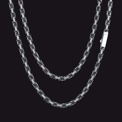 Men's Stainless Steel Byzantine Chain Necklace | 6mm - FaithHeart Jewelry