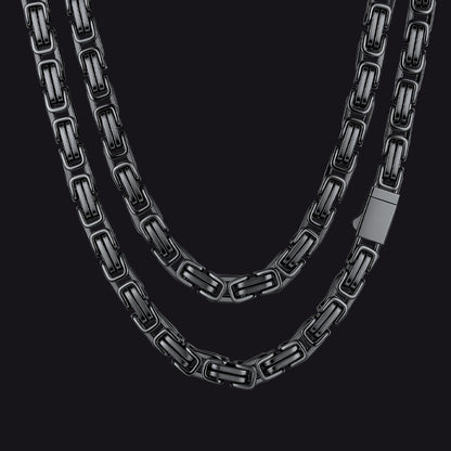 Men's Stainless Steel Byzantine Chain Necklace | 10mm - FaithHeart Jewelry