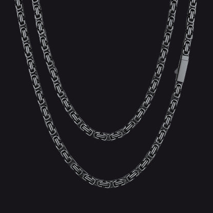 Men's Stainless Steel Byzantine Chain Necklace | 4mm - FaithHeart Jewelry