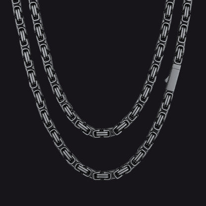 Men's Stainless Steel Byzantine Chain Necklace | 6mm - FaithHeart Jewelry