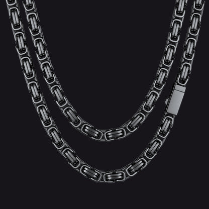 Men's Stainless Steel Byzantine Chain Necklace | 8mm - FaithHeart Jewelry