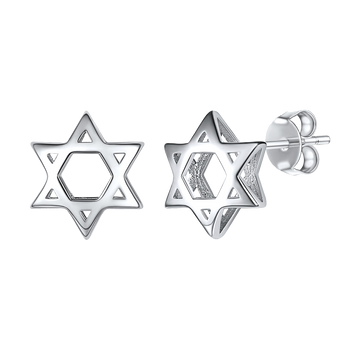 FaithHeart Star of David Dainty Stud Earrings for Men Women FaithHeart