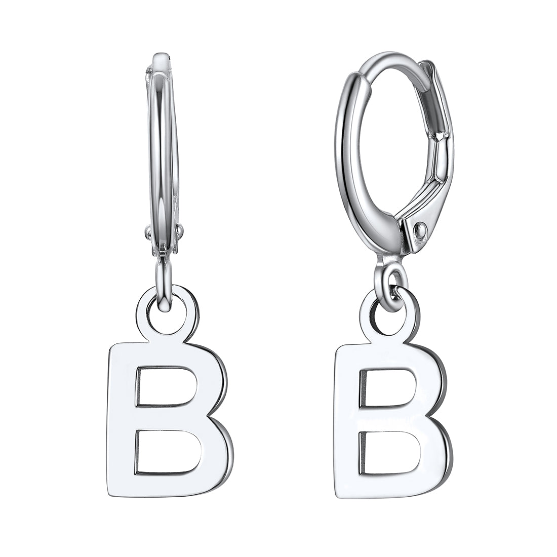 S925 Silver Initial Letter Dangle Earrings Gift for Women Men