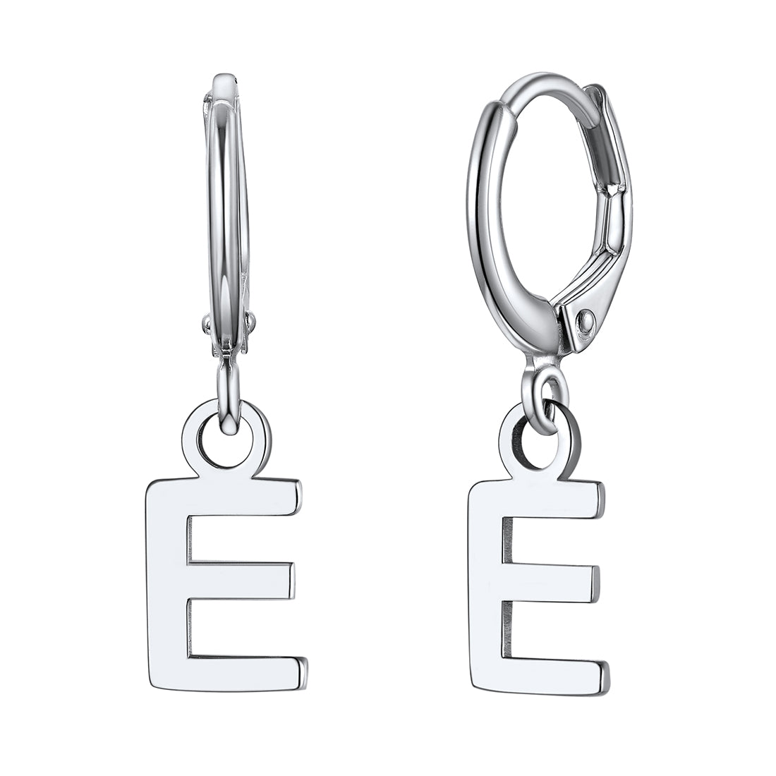 S925 Silver Initial Letter Dangle Earrings Gift for Women Men