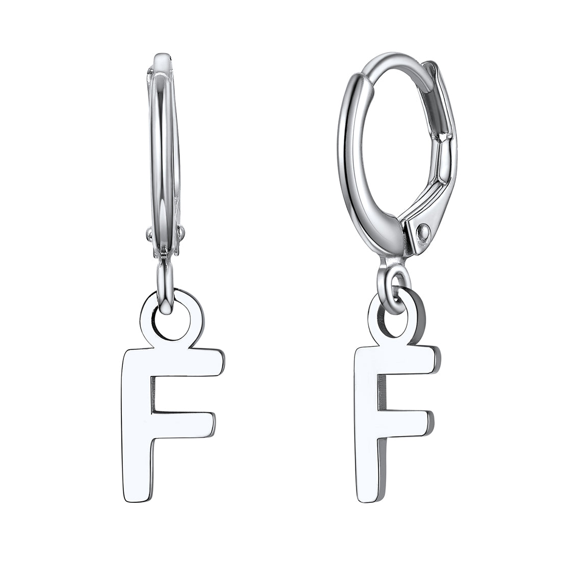 S925 Silver Initial Letter Dangle Earrings Gift for Women Men