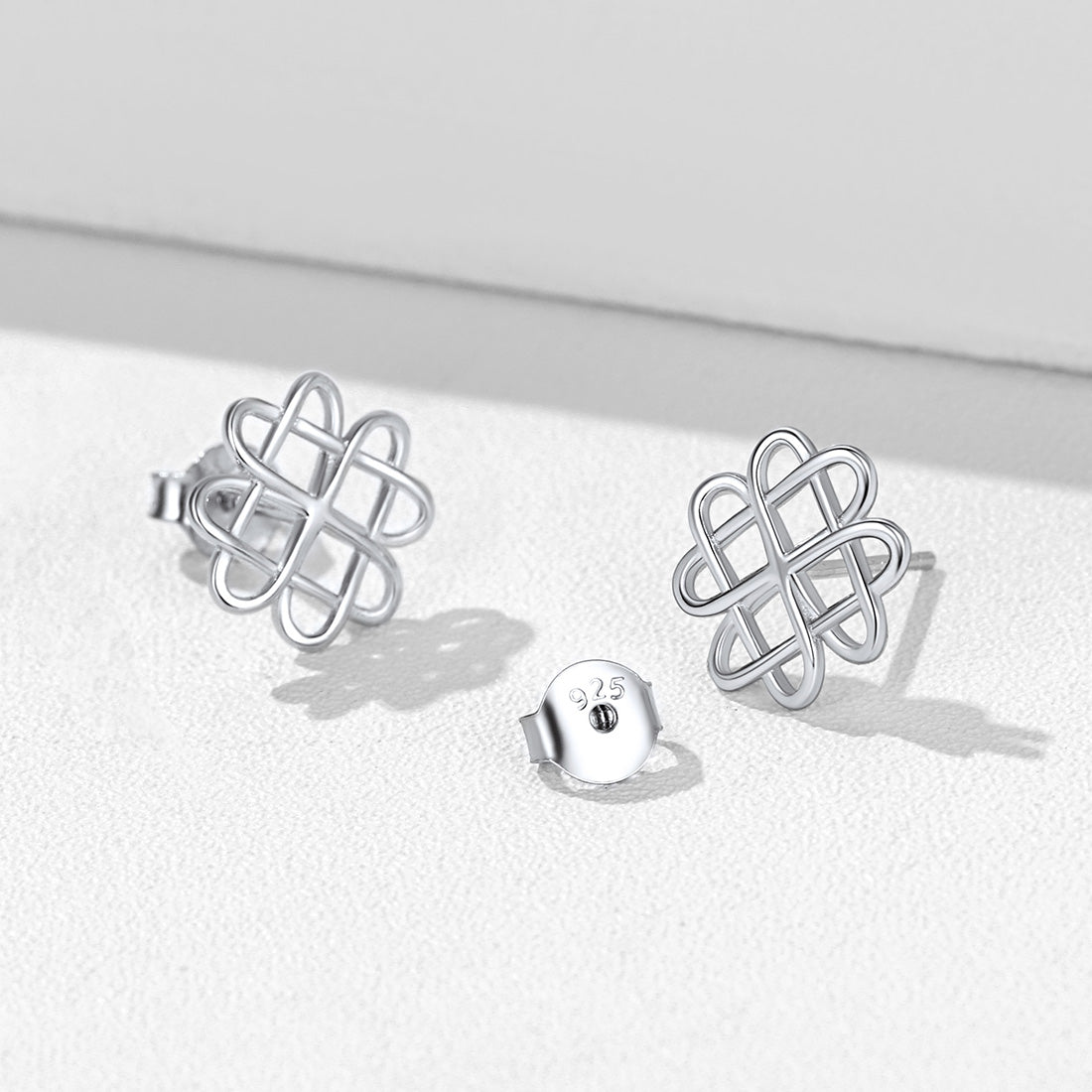 FaithHeart Sterling Silver Celtic Love Knot Stud Earrings FaithHeart