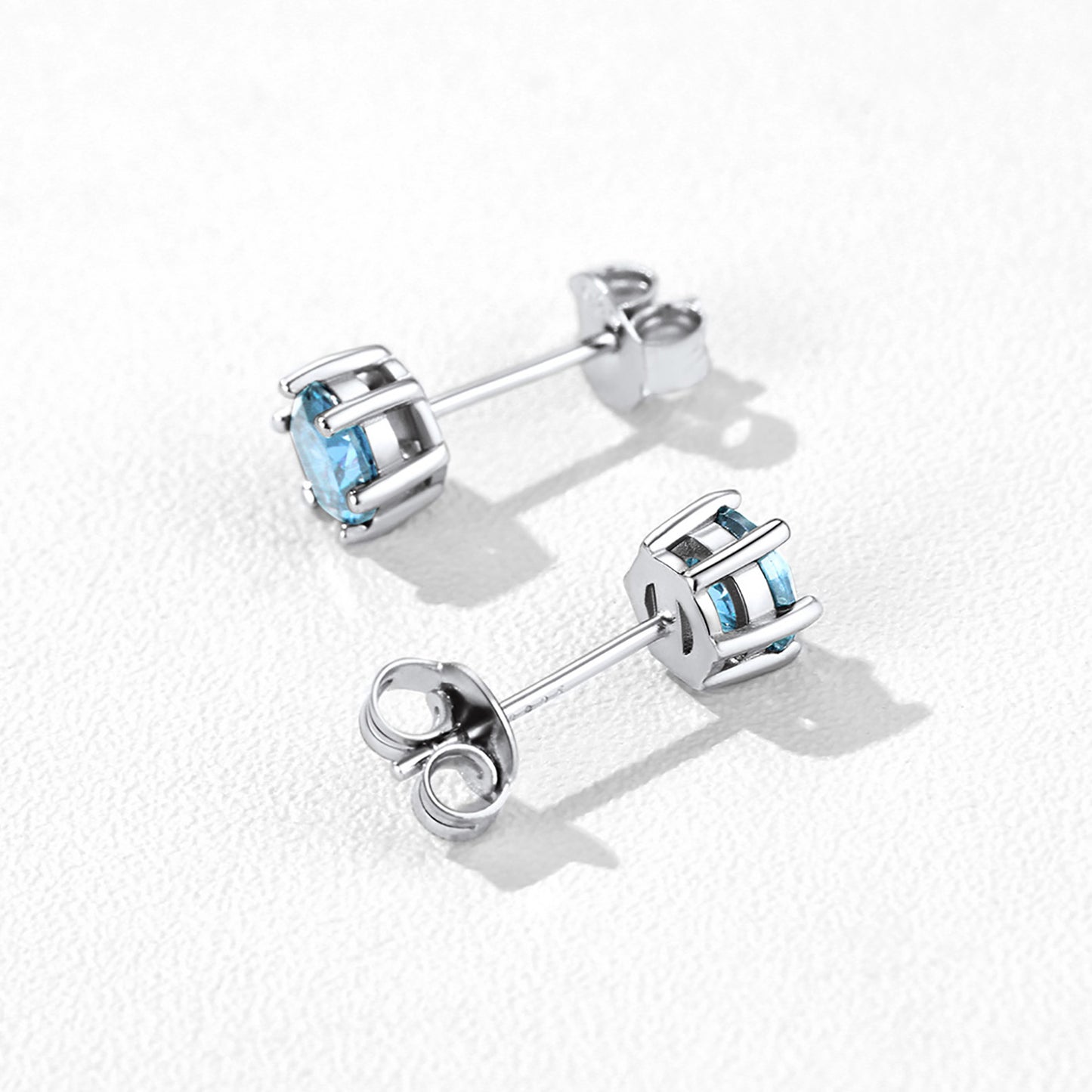925 Sterling Silver Birthstone Stud Earrings for Men Women