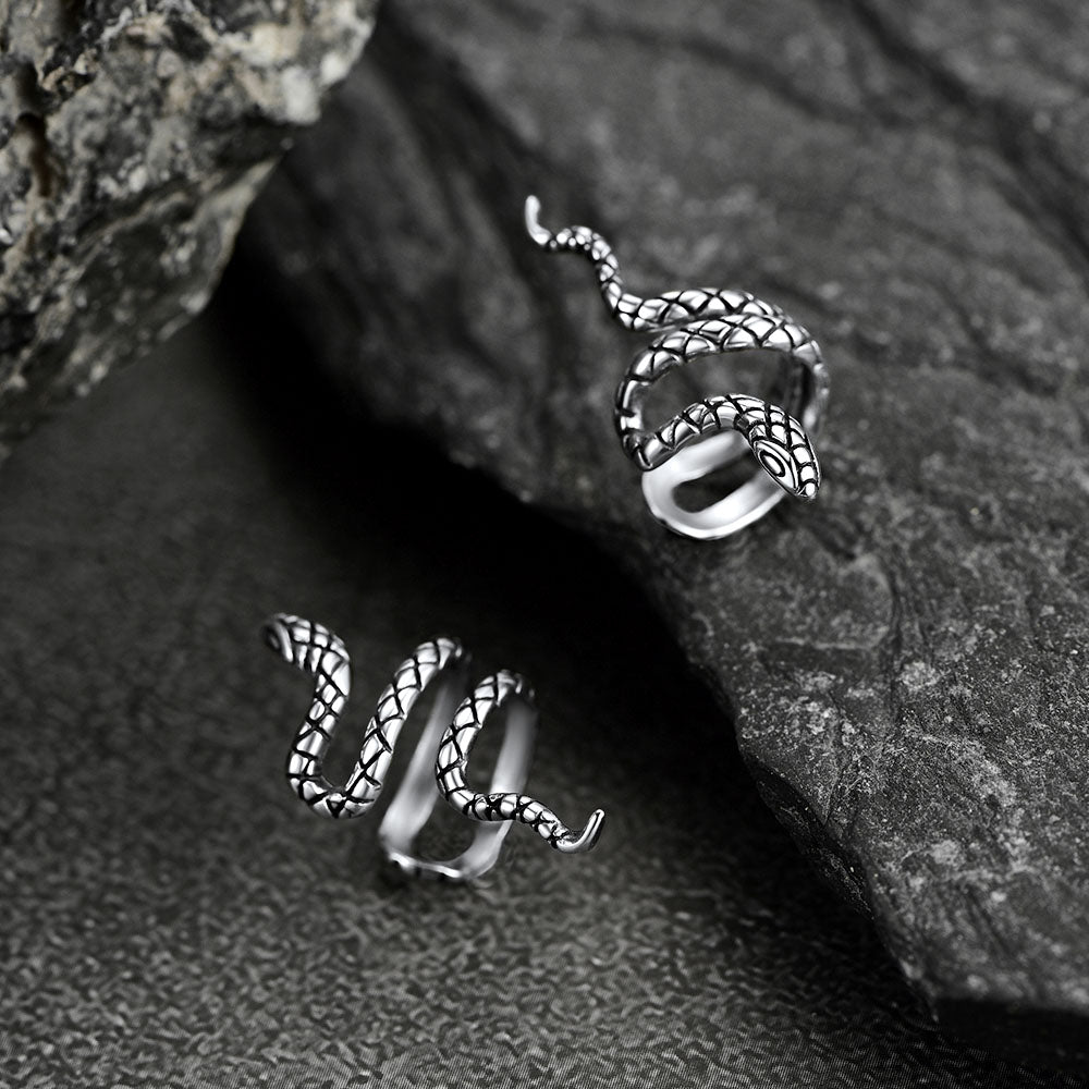 FaithHeart Snake Ear Cuff 925 Sterling Silver Non-Piercing Cartilage Cuff Earrings FaithHeart